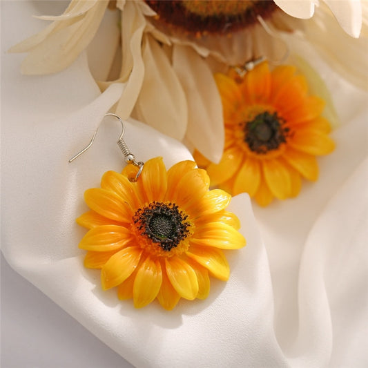 Sunflower Drop Earrings for Women by HitMyNeed