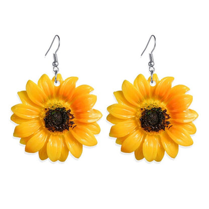Sunflower Drop Earrings for Women by HitMyNeed