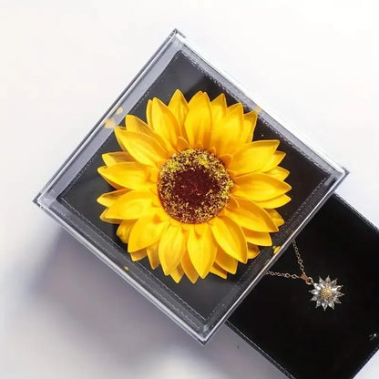 Sunflower Necklace I Love You Gift Box for Her by HitMyNeed