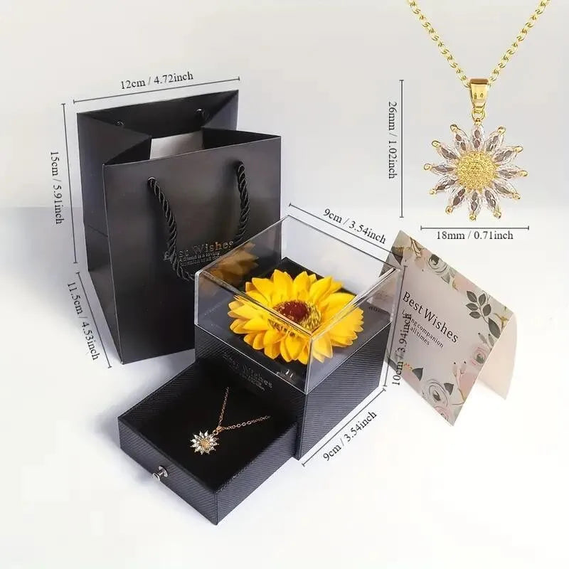 Sunflower Necklace I Love You Gift Box for Her by HitMyNeed