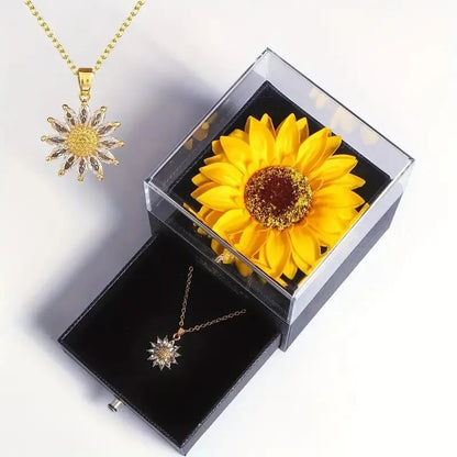 Sunflower Necklace I Love You Gift Box for Her by HitMyNeed