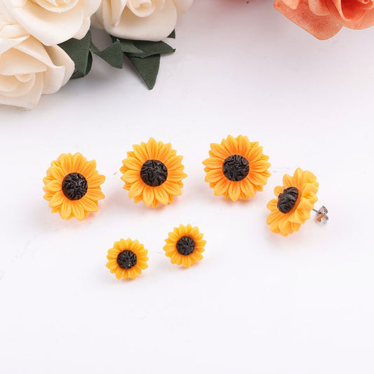 Sunflower Stud Earrings for Women and Girls by HitMyNeed