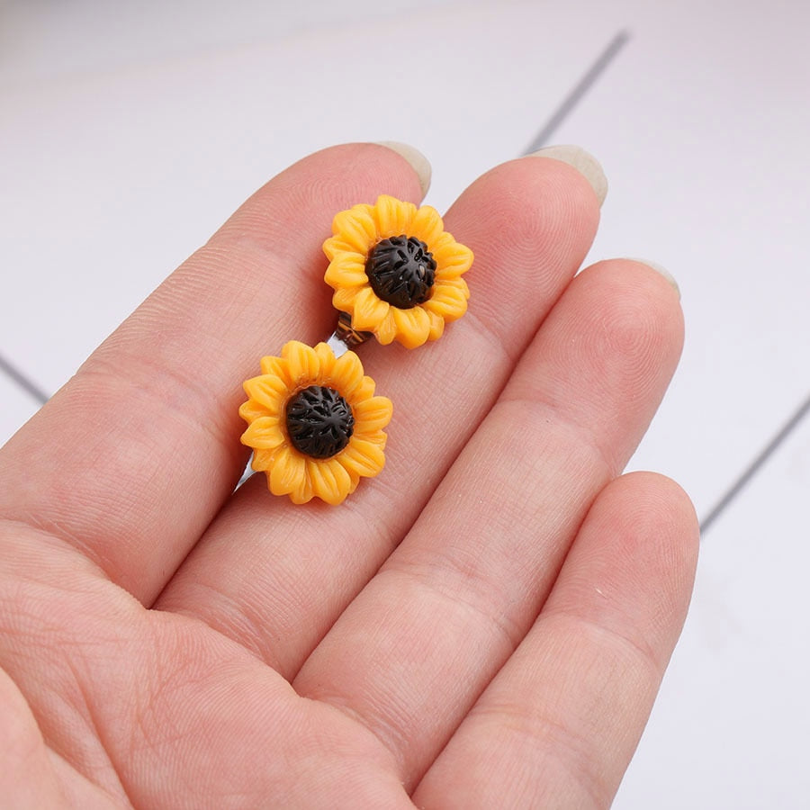 Sunflower Stud Earrings for Women and Girls by HitMyNeed