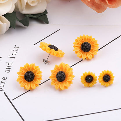 Sunflower Stud Earrings for Women and Girls by HitMyNeed