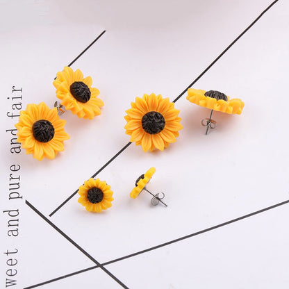 Sunflower Stud Earrings for Women and Girls by HitMyNeed