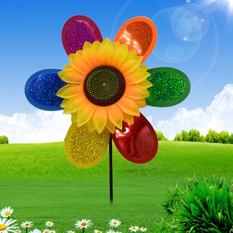 Sunflower Wind Spinner Colorful Yard Decoration by HitMyNeed