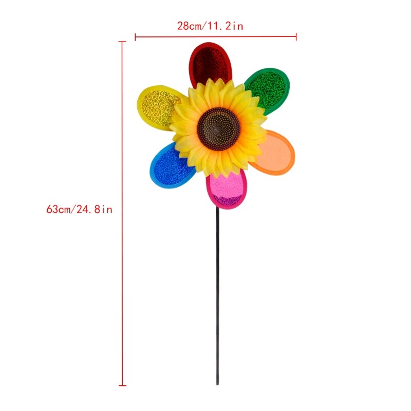 Sunflower Wind Spinner Colorful Yard Decoration by HitMyNeed