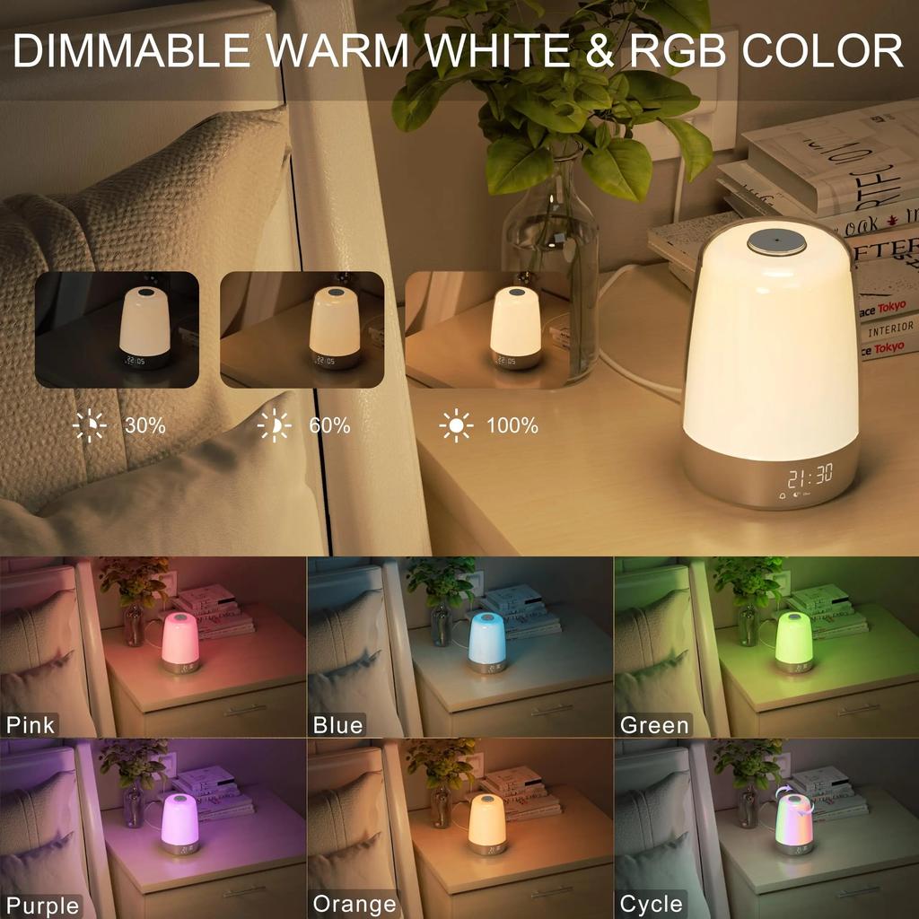 Sunrise Alarm Clock LED Wake-Up Light with RGB Modes by HitMyNeed