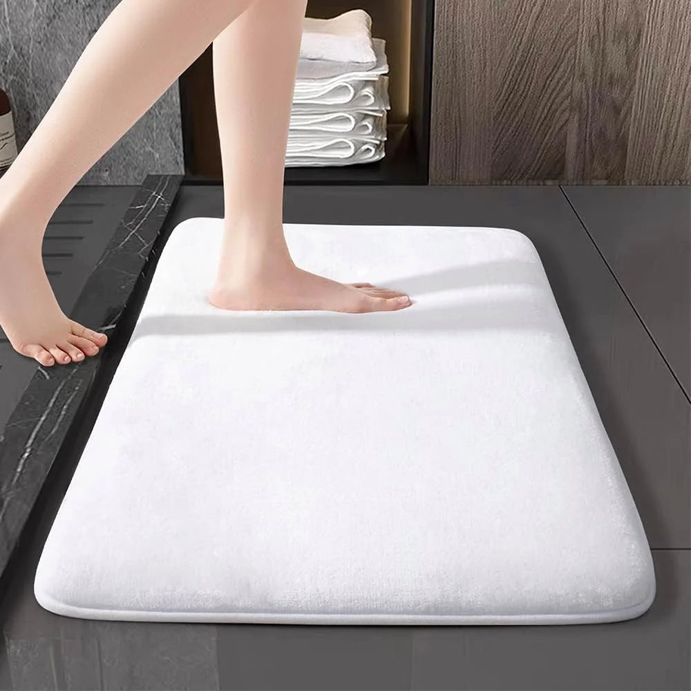 Super Absorbent Anti-Slip Coral Velvet Bathroom Mat 01-white 60cm-x-200cm by HitMyNeed