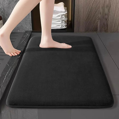 Super Absorbent Anti-Slip Coral Velvet Bathroom Mat 02-black 50cm-x-120cm by HitMyNeed