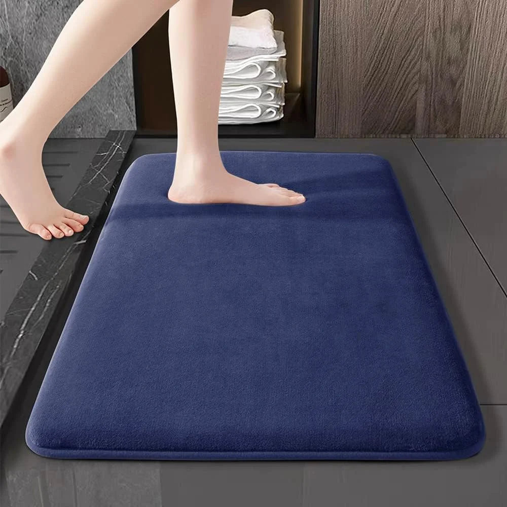Super Absorbent Anti-Slip Coral Velvet Bathroom Mat 04-blue 50cm-x-120cm by HitMyNeed