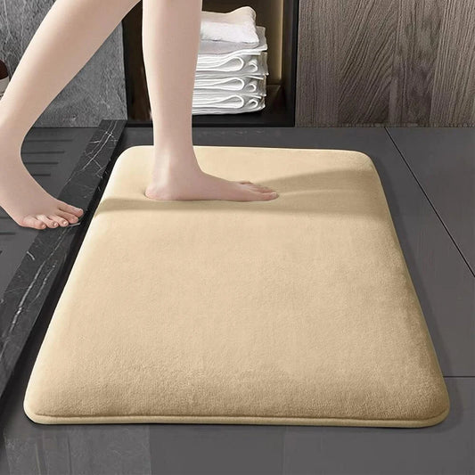 Super Absorbent Anti-Slip Coral Velvet Bathroom Mat 05-apricot 50cm-x-120cm by HitMyNeed