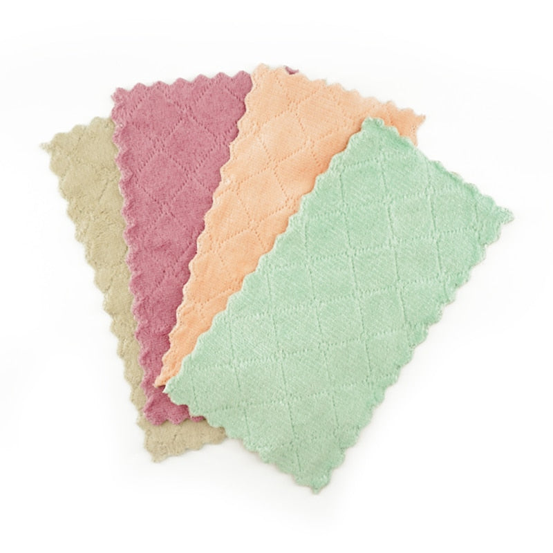 Super Absorbent Coral Velvet Kitchen Dish Towels (10pcs) by HitMyNeed