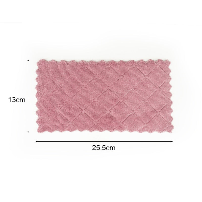 Super Absorbent Coral Velvet Kitchen Dish Towels (10pcs) by HitMyNeed
