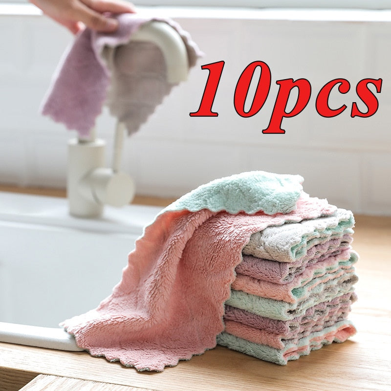 Super Absorbent Microfiber Cleaning Towels (10 Pack) by HitMyNeed