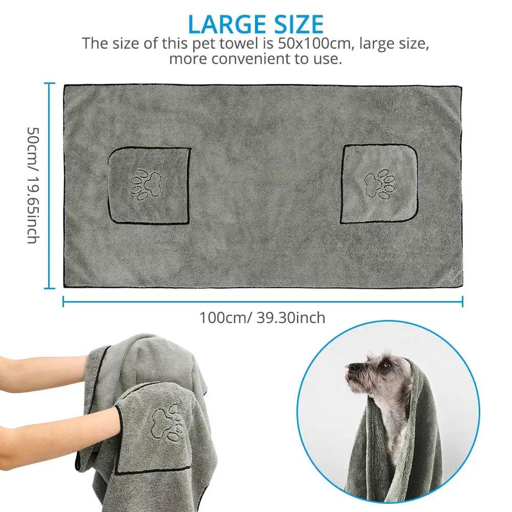 Super Absorbent Microfiber Pet Bath Towel Robe by HitMyNeed