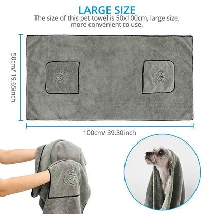 Super Absorbent Microfiber Pet Bath Towel Robe by HitMyNeed