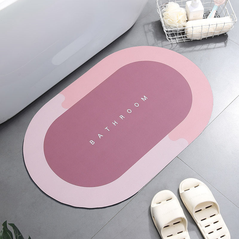 Super Absorbent Non-Slip Bath Mat 40x60cm a-pink by HitMyNeed