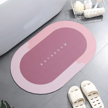 Super Absorbent Non-Slip Bath Mat 40x60cm a-pink by HitMyNeed