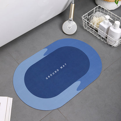 Super Absorbent Non-Slip Bath Mat 40x60cm d-bule by HitMyNeed