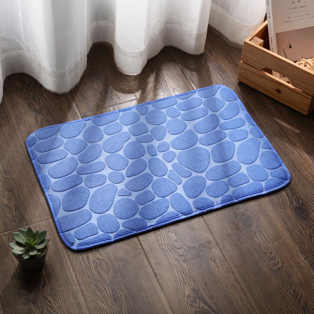 Super Absorbent Non-Slip Bath Mat 40x60cm e-blue by HitMyNeed