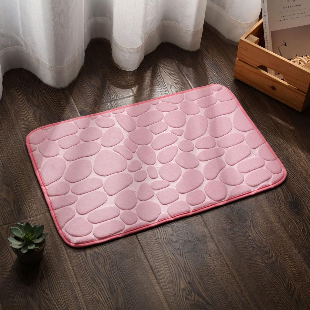 Super Absorbent Non-Slip Bath Mat 40x60cm e-pink by HitMyNeed