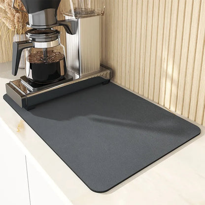 Super Absorbent Non-Slip Kitchen & Dish Drying Mat black 20x30cm by HitMyNeed