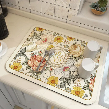 Super Absorbent Non-Slip Kitchen & Dish Drying Mat eden-garden 20x30cm by HitMyNeed