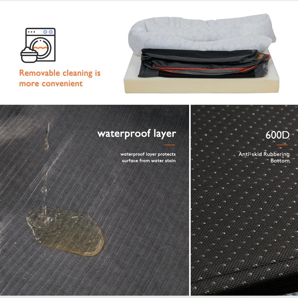 Super Soft Orthopedic Dog Bed with Bolster by HitMyNeed