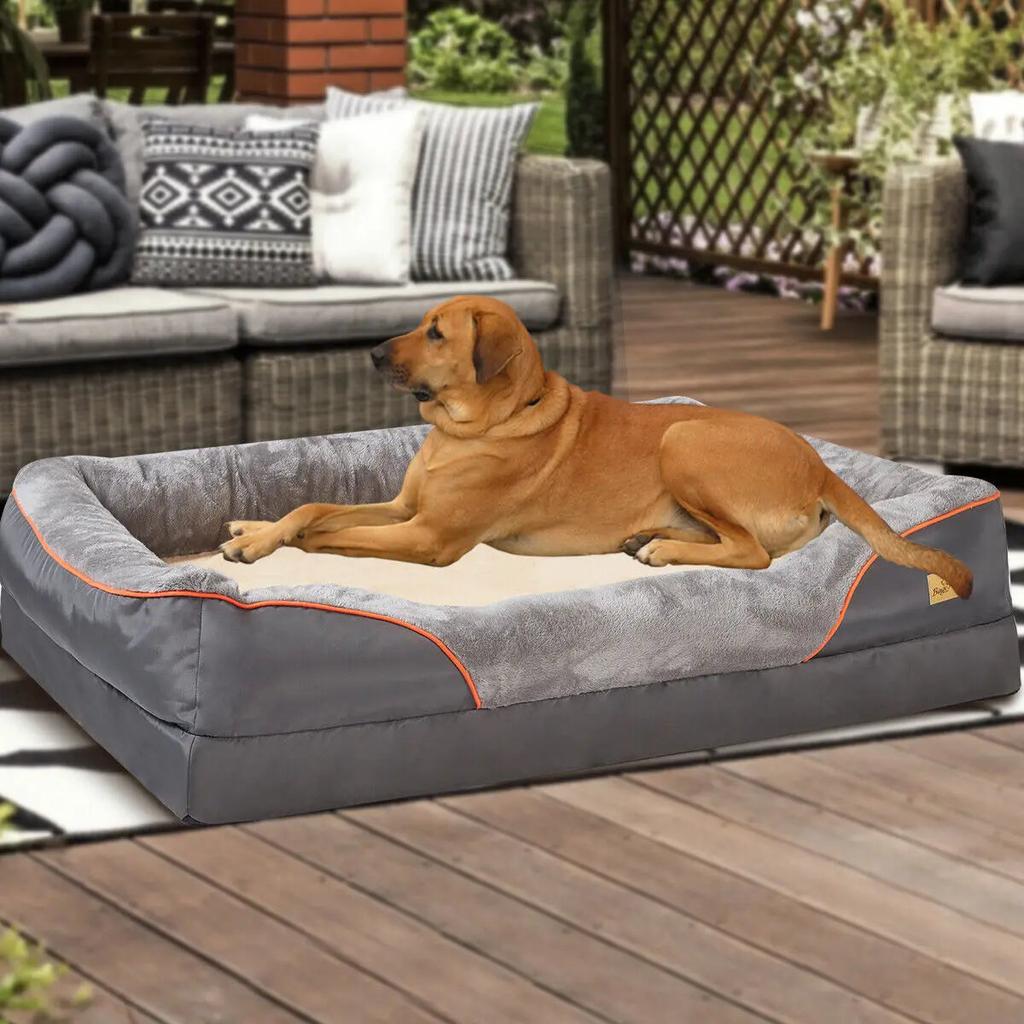 Super Soft Orthopedic Dog Bed with Bolster xxxl by HitMyNeed