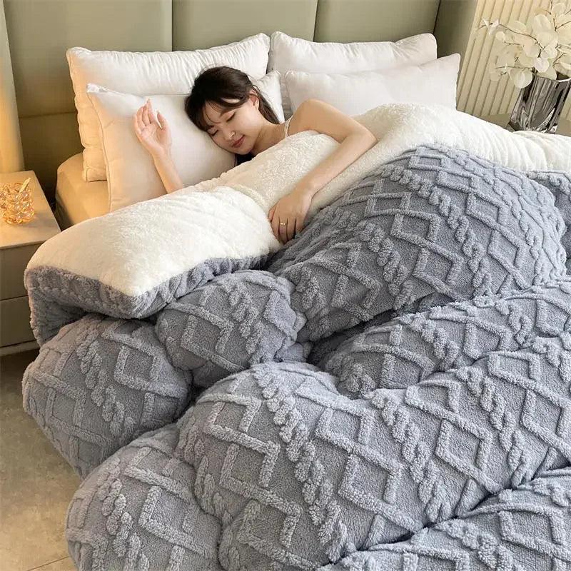 Super Thick Winter Lamb Cashmere Weighted Blanket 1 180x220cm-4-5kg by HitMyNeed