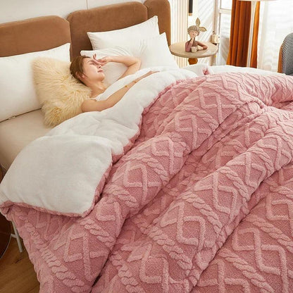 Super Thick Winter Lamb Cashmere Weighted Blanket pink 150x200cm-2kg by HitMyNeed