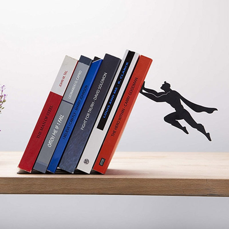 Superman Bookshelf Stopper Metal Bookend Decor by HitMyNeed