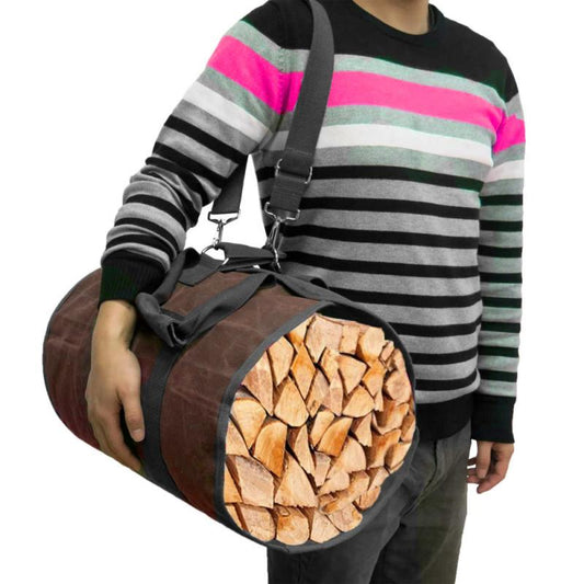 Supersized Canvas Firewood Carrier Bag by HitMyNeed
