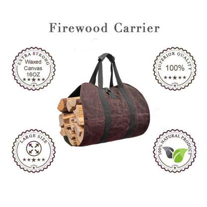 Supersized Canvas Firewood Carrier Bag by HitMyNeed