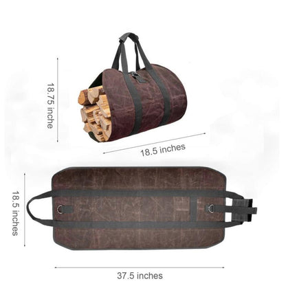 Supersized Canvas Firewood Carrier Bag by HitMyNeed