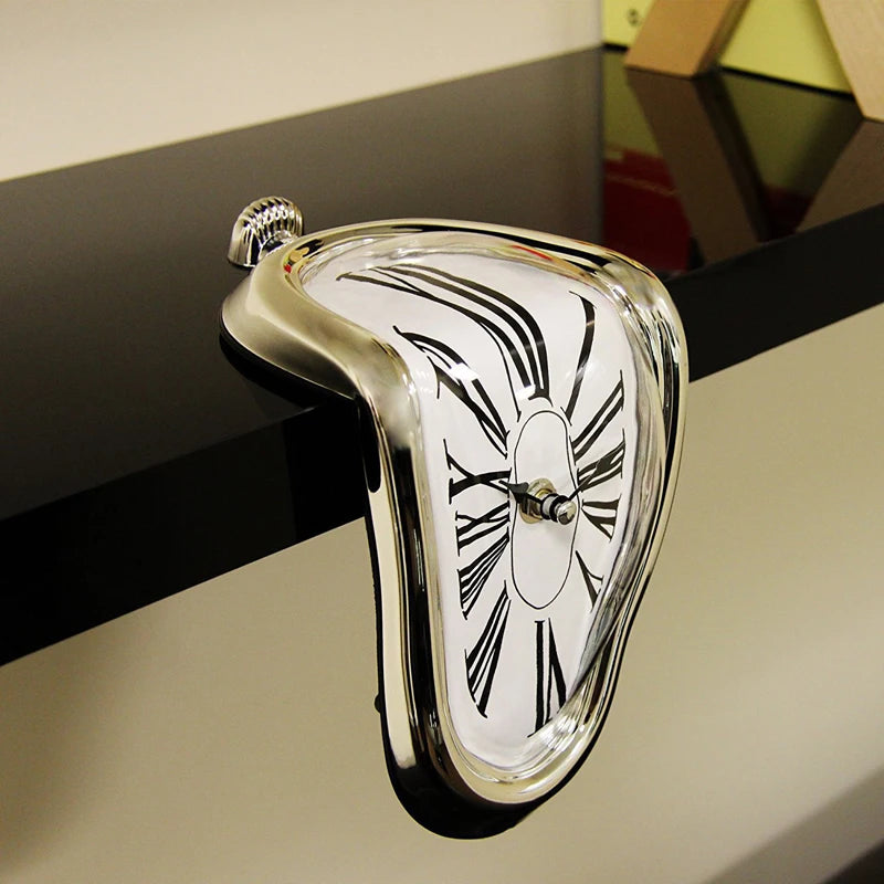 Surreal Melting Wall Clock Silent Dali Style Decor by HitMyNeed