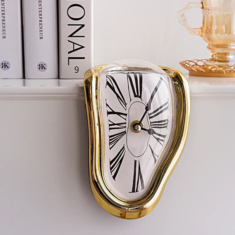 Surreal Melting Wall Clock Silent Dali Style Decor by HitMyNeed