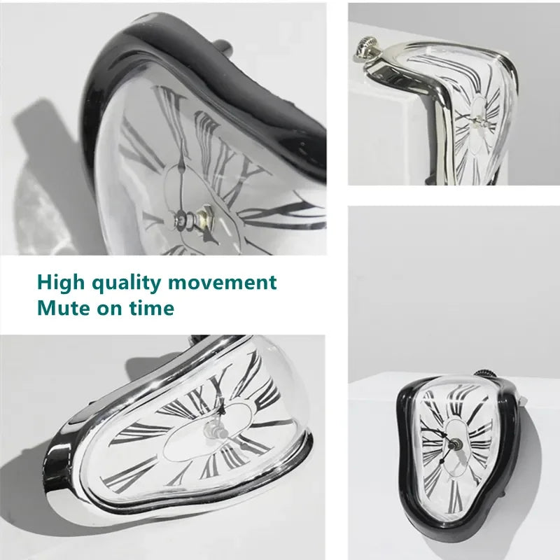 Surreal Melting Wall Clock Silent Dali Style Decor by HitMyNeed