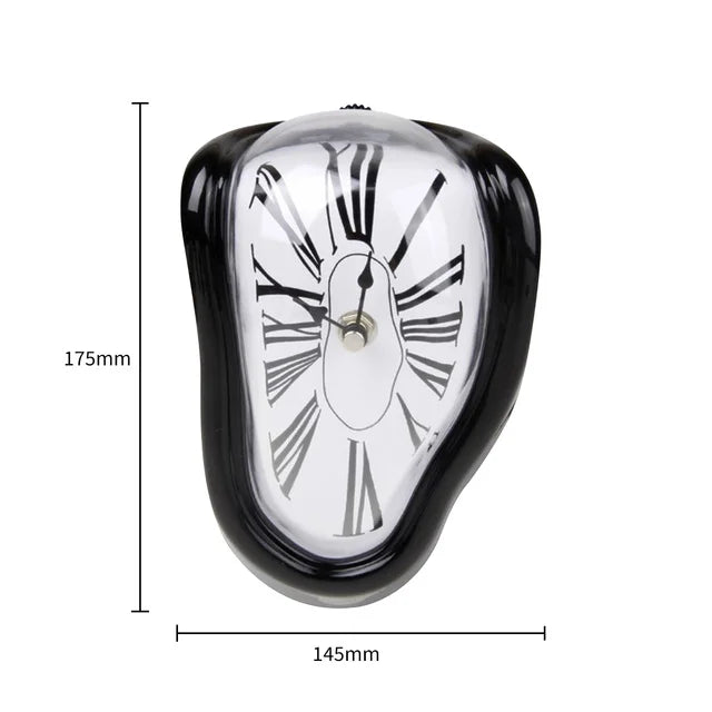 Surreal Melting Wall Clock Silent Dali Style Decor black by HitMyNeed