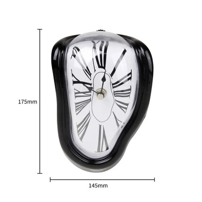Surreal Melting Wall Clock Silent Dali Style Decor black by HitMyNeed