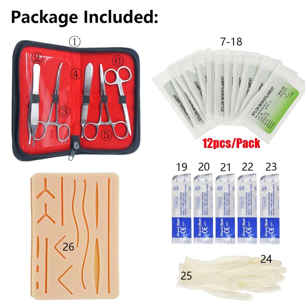 Suture Practice Kit with Realistic Silicone Pad by HitMyNeed