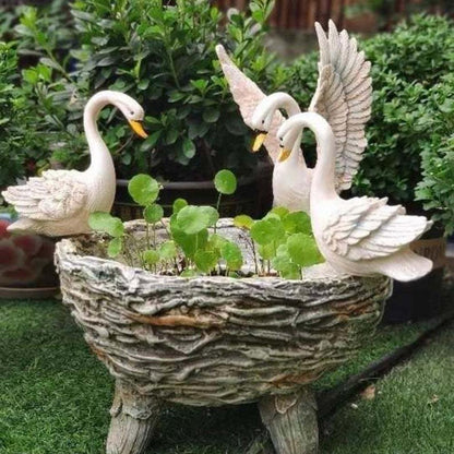 Swan Garden Statue and Small Plant Holder by HitMyNeed