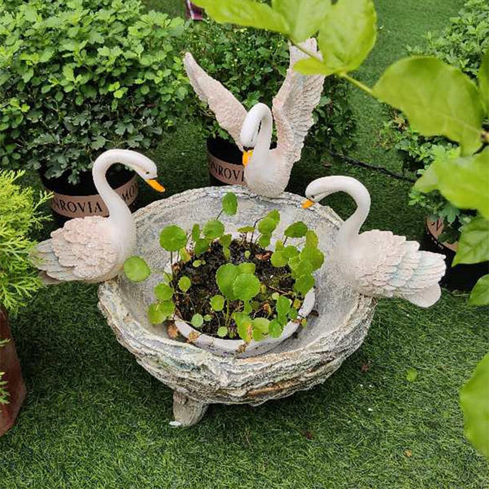 Swan Garden Statue and Small Plant Holder by HitMyNeed