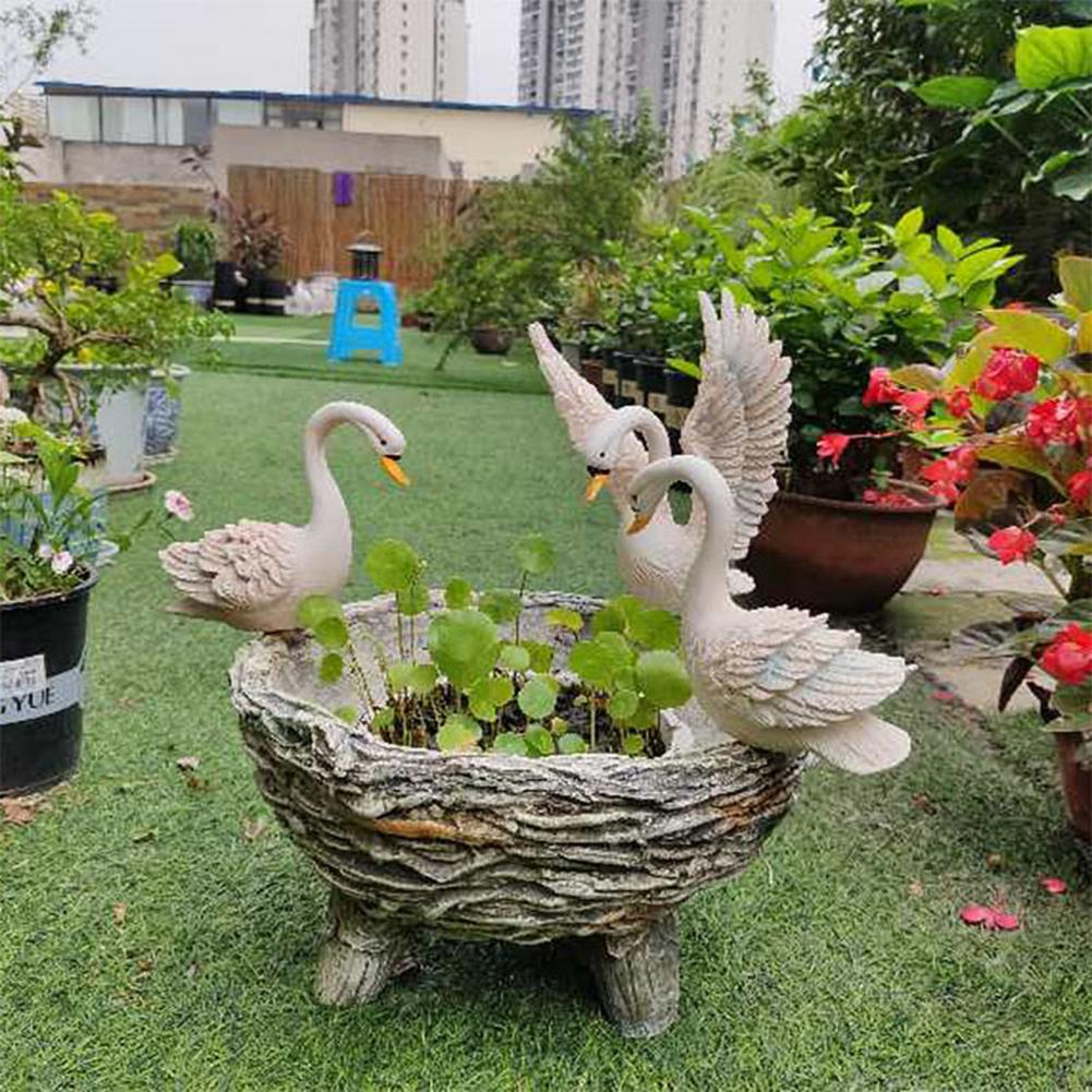Swan Garden Statue and Small Plant Holder by HitMyNeed
