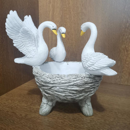 Swan Garden Statue and Small Plant Holder by HitMyNeed