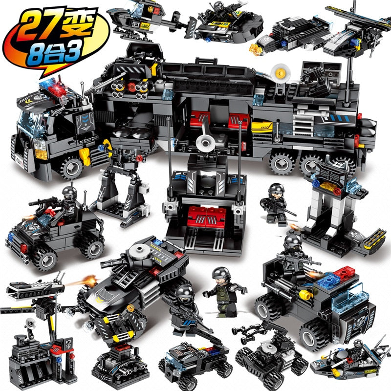 SWAT Building Blocks Set with Figures (695 pcs) by HitMyNeed