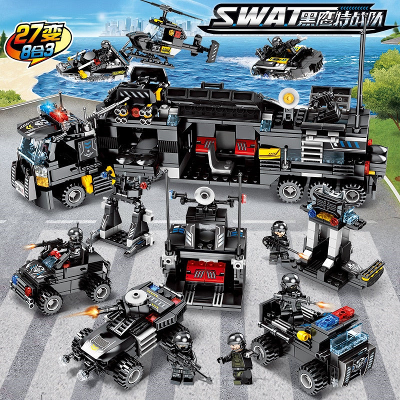 SWAT Building Blocks Set with Figures (695 pcs) by HitMyNeed