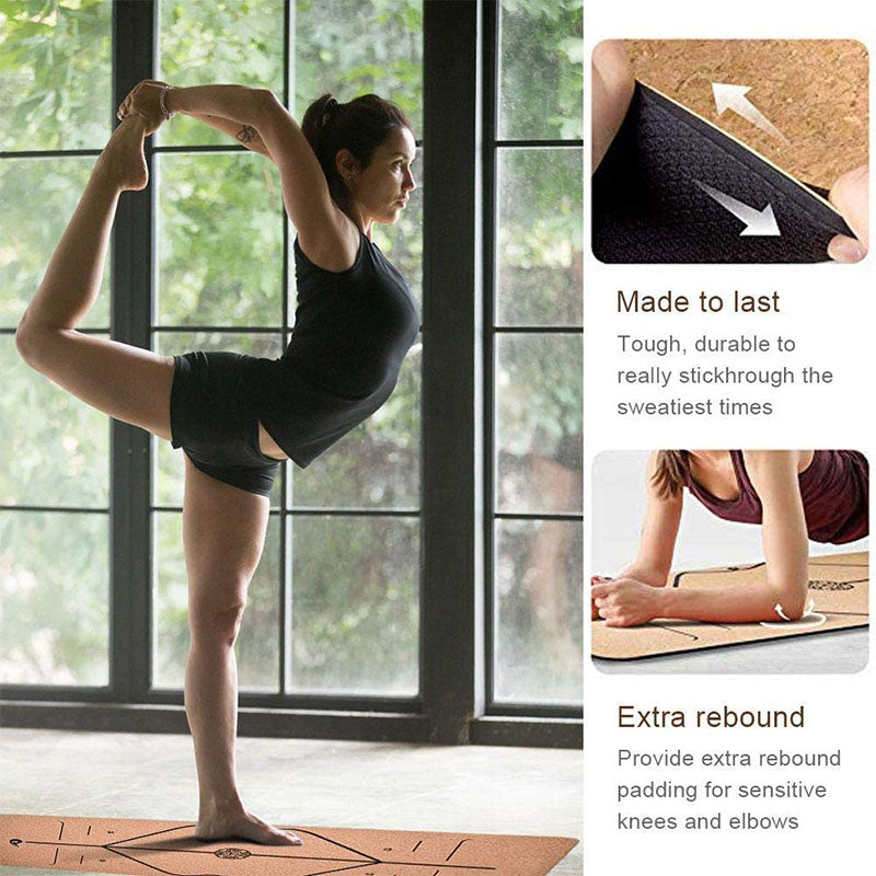 Sweat Absorbent Non-Slip Cork Yoga Mat by HitMyNeed