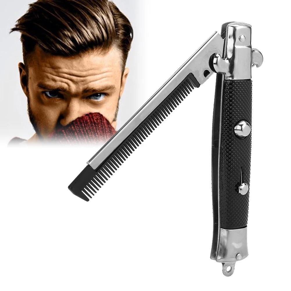 Switchblade Style Folding Pocket Hair Comb for Men by HitMyNeed